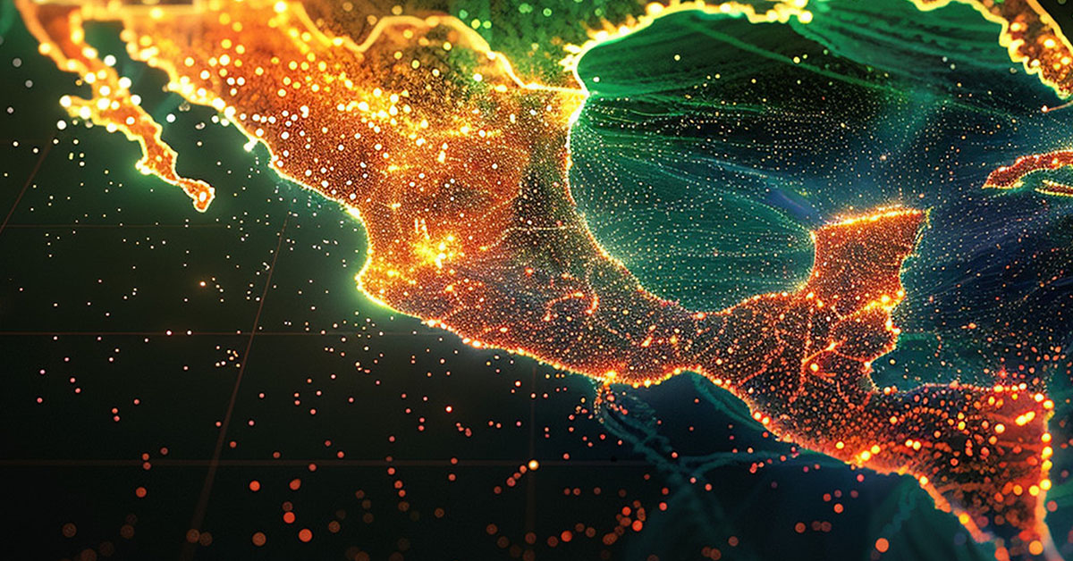 maya de México iluminado y conectado por electricidad
